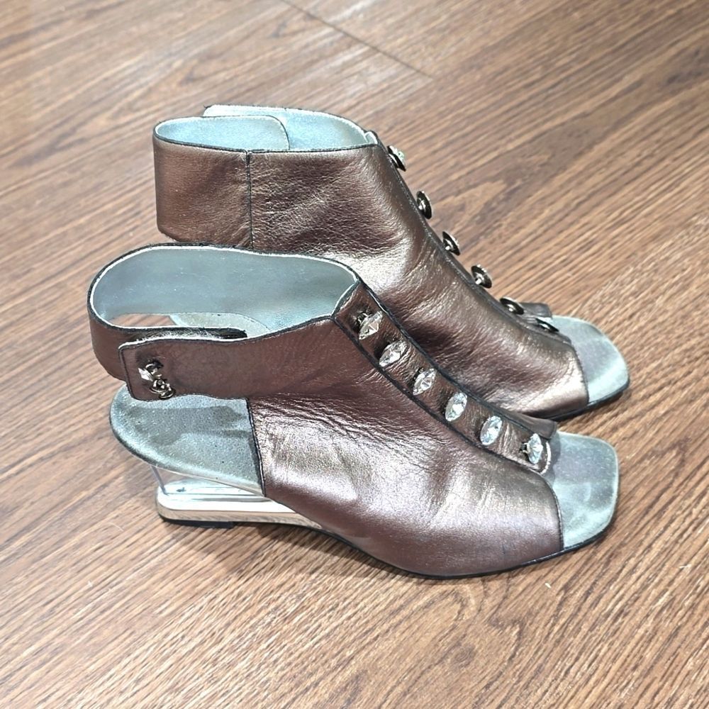 onex‎ vintage embellished coopet color mules size 8